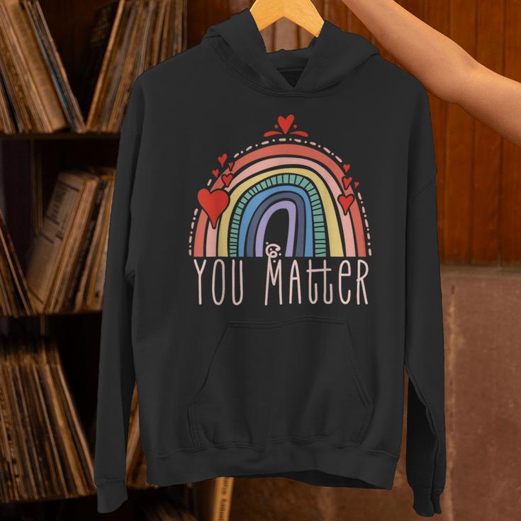 Pretty YOU MATTER Rainbow Positive Message Teachers Kids Unisex Hoodie, gift for family, gift for coworker Pretty YOU MATTER Rainbow Positive Message Teachers Kids Unisex Hoodie, gift for family, gift for coworker