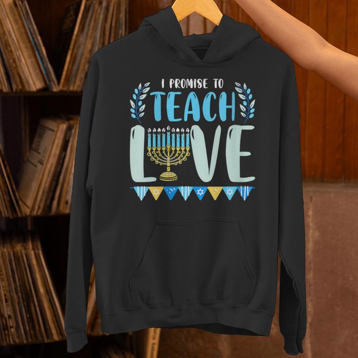 I Promise To Teach Love Hanukkah Chanukah Jewish Teacher Unisex Hoodie, gift for family, gift for coworker