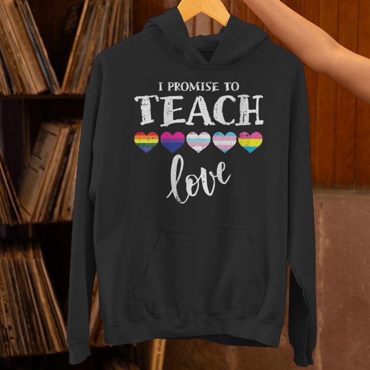 I Promise To Teach Love LGBT-Q Pride Proud Ally Teacher Unisex Hoodie, gift for family, gift for coworker I Promise To Teach Love LGBT-Q Pride Proud Ally Teacher Unisex Hoodie, gift for family, gift for coworker