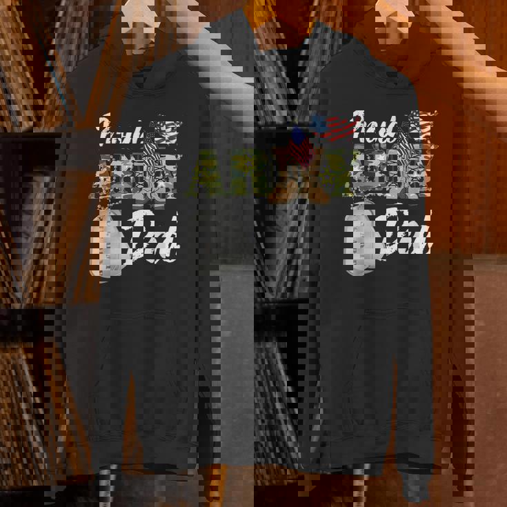 Proud Army Dad Military Dad With Dog Tag Us Flag Hoodie Proud Army Dad Military Dad With Dog Tag Us Flag Hoodie