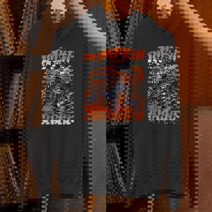 Pumpkin Crusher Monster Truck Ghosts Halloween For Boys Hoodie