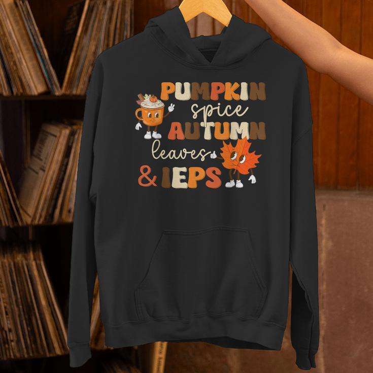 Pumpkin Spice Autumn Leaves IEPS Sped Teacher Fall Unisex Hoodie, gift for family, gift for coworker