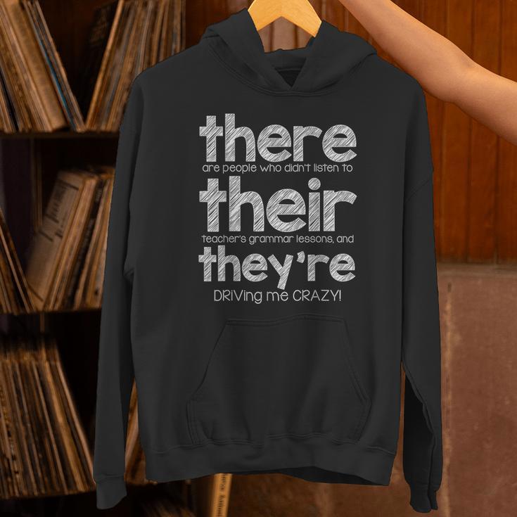 There Their They'Re English Grammar Teacher Humor Unisex Hoodie, English Teacher Hoodies, gift for family, gift for coworker
