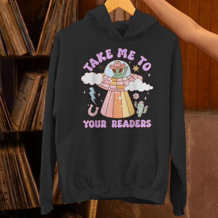 Take Me To Your Readers Alien Teacher Halloween Literacy Unisex Hoodie, gift for family, gift for coworker Take Me To Your Readers Alien Teacher Halloween Literacy Unisex Hoodie, gift for family, gift for coworker