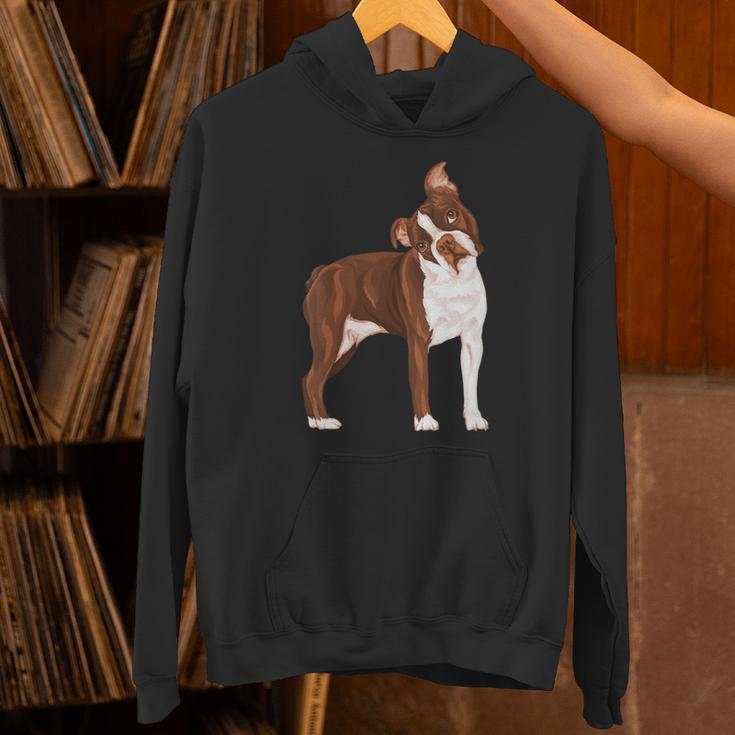 Red Boston Terrier Dog Unisex Hoodie, gift for family, gift for coworker