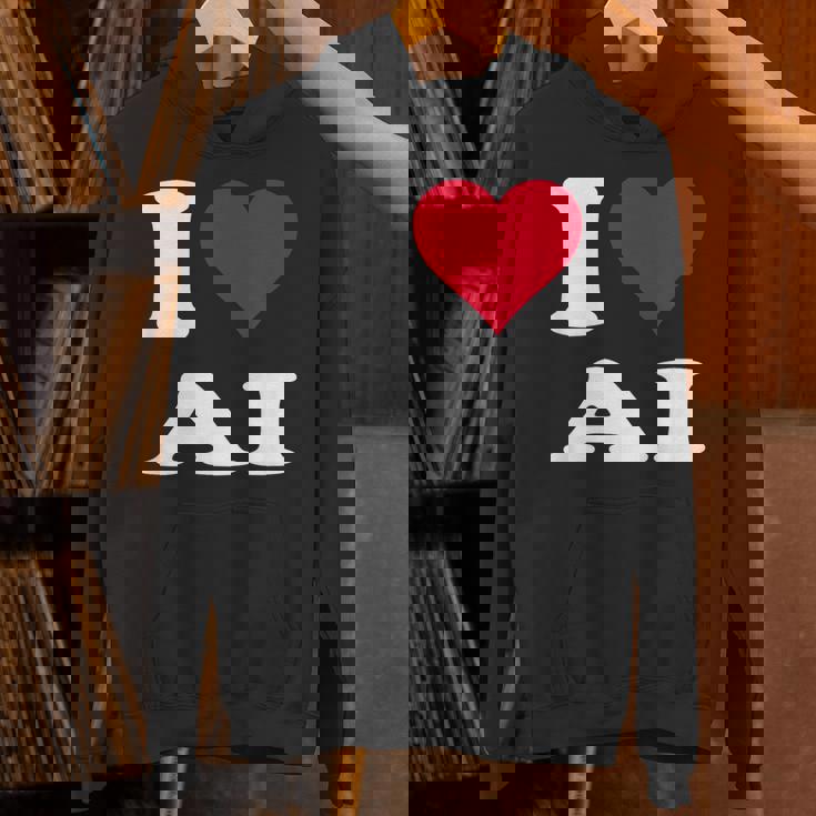 Red Heart I Love Ai パーカー