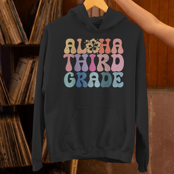 Retro Aloha Third Grade Teacher Summer Vacation Beach Hawaii Unisex Hoodie, gift for family, gift for coworker Retro Aloha Third Grade Teacher Summer Vacation Beach Hawaii Unisex Hoodie, gift for family, gift for coworker