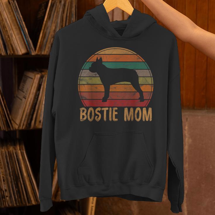 Retro Boston Terrier Mom Dog Mother Pet Bostie Mama Unisex Hoodie, Boston Terrier Mom Hoodies, gift for family, gift for coworker