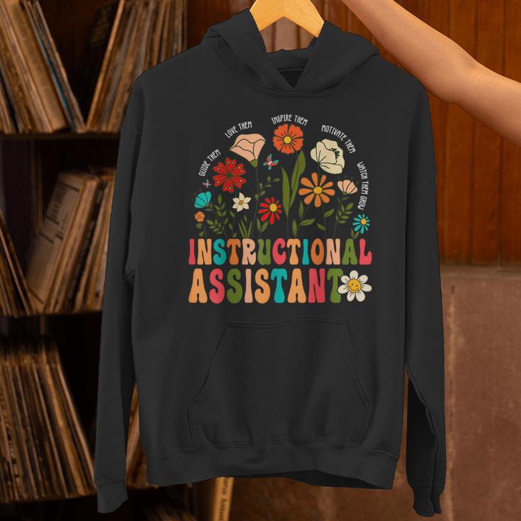 Retro Instructional Assistant Wildflowers Teacher Aide Unisex Hoodie, gift for family, gift for coworker