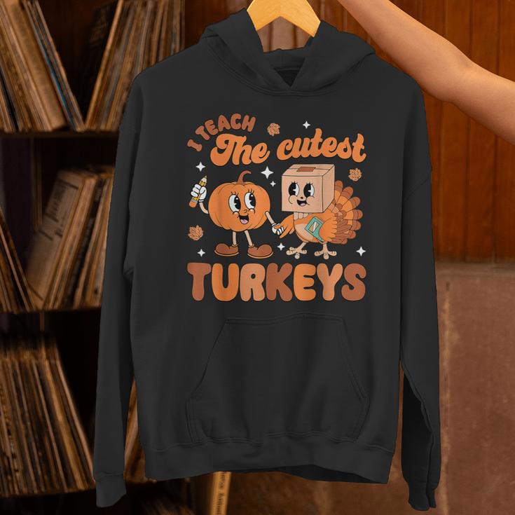 Retro I Teach The Cutest Turkey Thanksgiving Pumpkin Teacher Unisex Hoodie, gift for family, gift for coworker Retro I Teach The Cutest Turkey Thanksgiving Pumpkin Teacher Unisex Hoodie, gift for family, gift for coworker