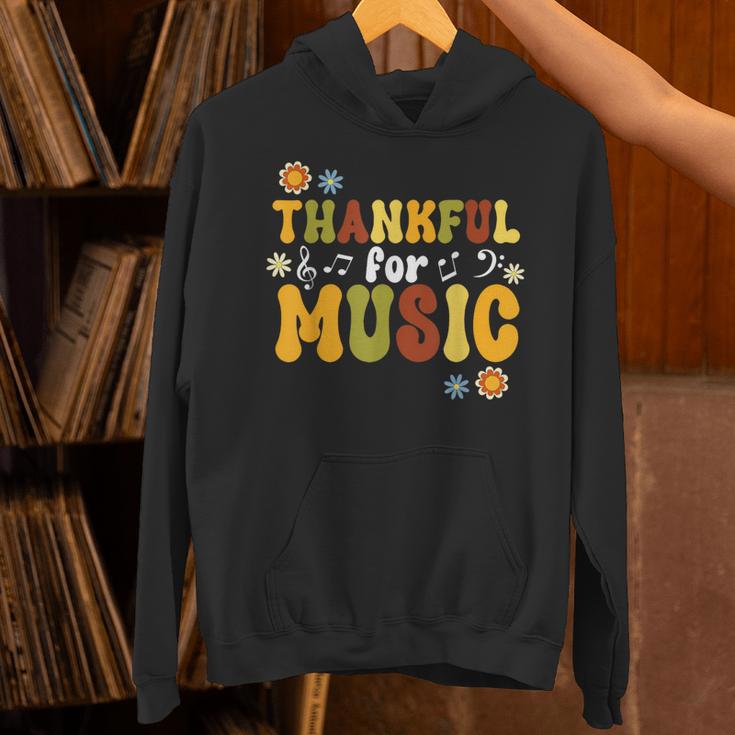 Retro Thankful For Music Floral Music Teacher Thanksgiving Men Women Unisex Hoodie, gift for family, gift for coworker Retro Thankful For Music Floral Music Teacher Thanksgiving Men Women Unisex Hoodie, gift for family, gift for coworker