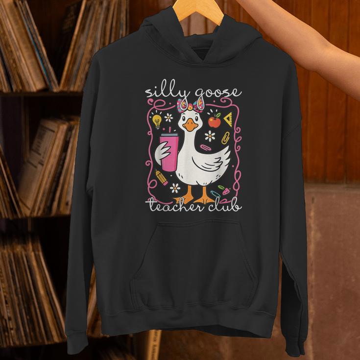 Silly Goose Teacher Club Animal Lover Groovy Teacher Unisex Hoodie, Groovy Teacher Hoodies, gift for family, gift for coworker