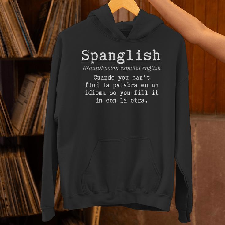 Spanglish Definition Spanish Teacher Bilingual Maestra Unisex Hoodie, gift for family, gift for coworker