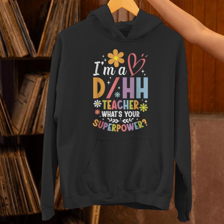 Special Education ASL Teacher Superpower DHH Teacher Unisex Hoodie, gift for family, gift for coworker