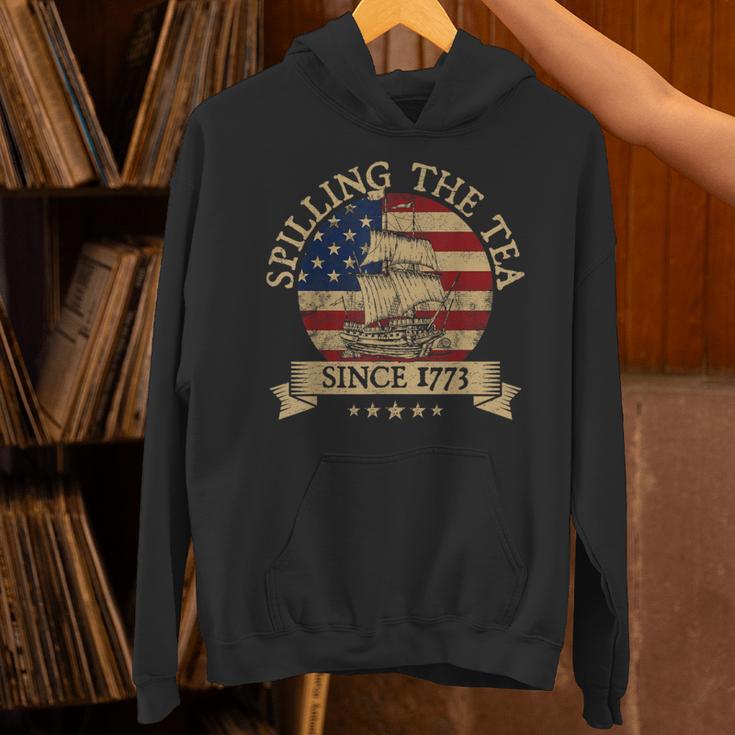 Spilling The Tea Since 1773 Vintage Us History Teacher Unisex Hoodie, History Teacher Hoodies, gift for family, gift for coworker