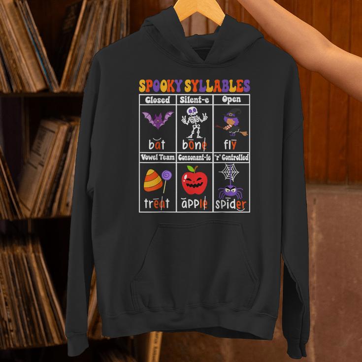 Spooky Syllables Teacher Halloween Educational Kids Unisex Hoodie, gift for family, gift for coworker