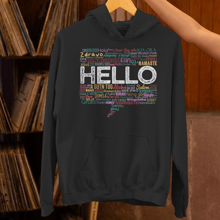 Start With Hello Different World Language Learning Teacher Unisex Hoodie, gift for family, gift for coworker Start With Hello Different World Language Learning Teacher Unisex Hoodie, gift for family, gift for coworker