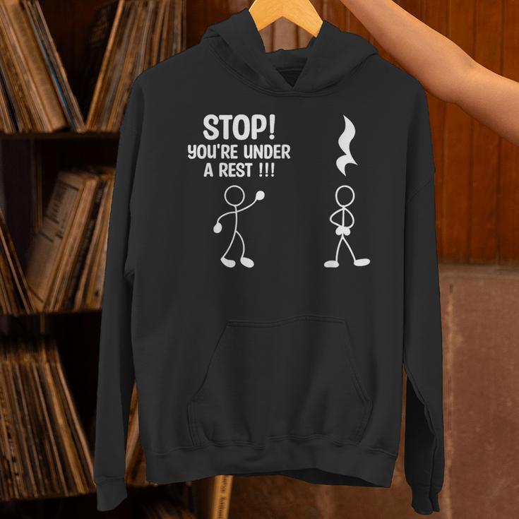 Stop You'Re Under A Rest Music Teacher Unisex Hoodie, gift for family, gift for coworker