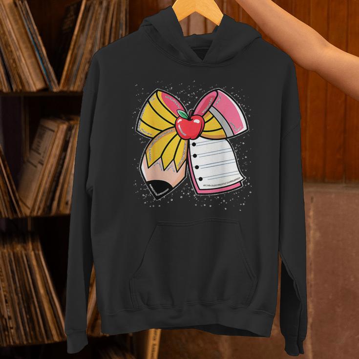 Student Teacher Coquette Bow Pencil Back To School First Day Unisex Hoodie, gift for family, gift for coworker Student Teacher Coquette Bow Pencil Back To School First Day Unisex Hoodie, gift for family, gift for coworker