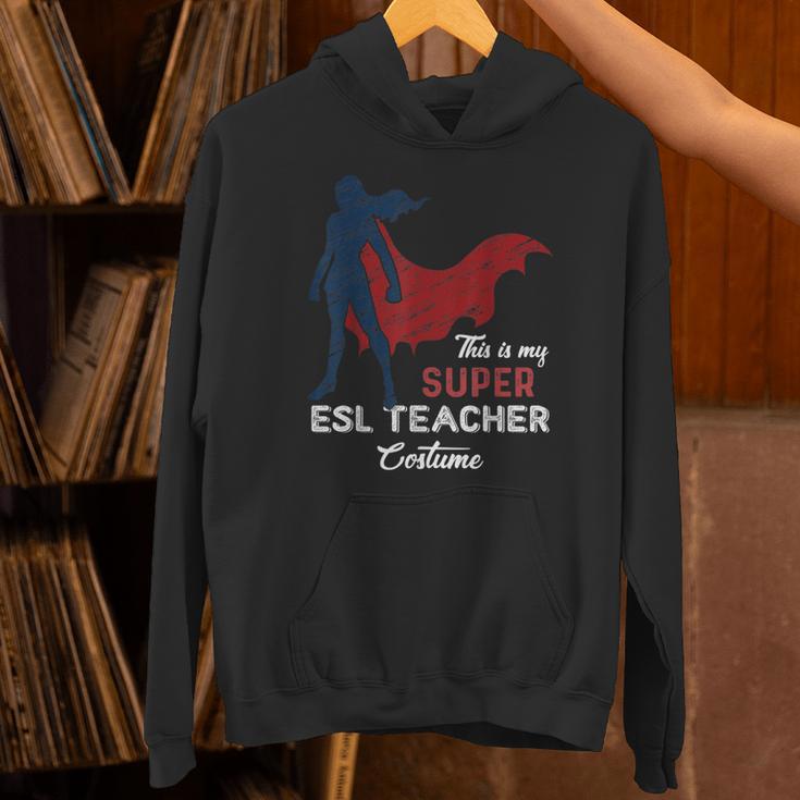 This Is My Super ESL Teacher Costume Lazy Halloween Unisex Hoodie, Esl Teacher Hoodies, Super Teacher Hoodies, gift for family, gift for coworker