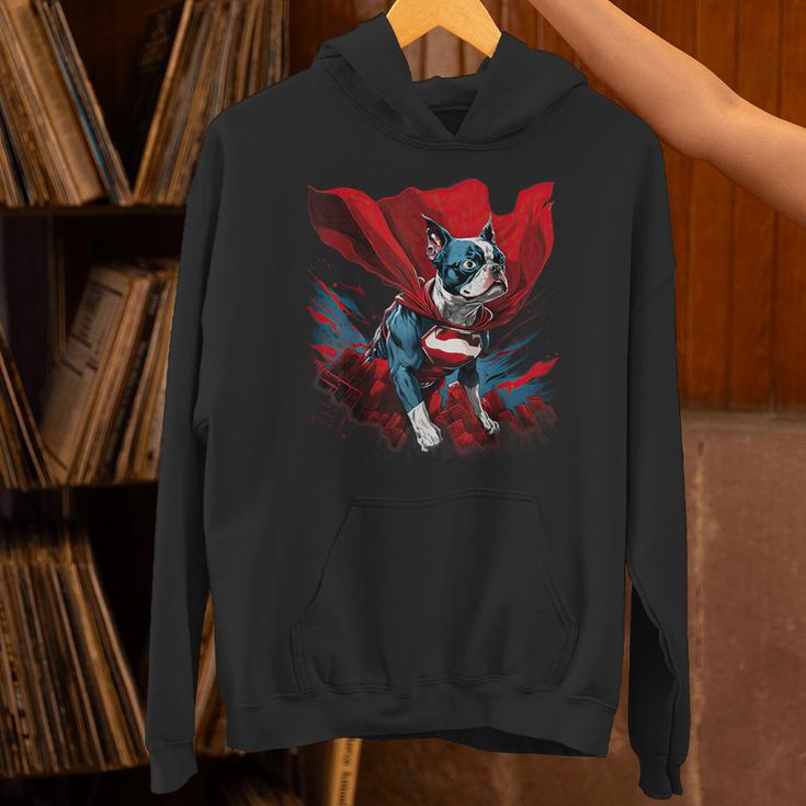 Super Power Superhero Boston Terrier Dog For Men Women Kids Unisex Hoodie, gift for family, gift for coworker