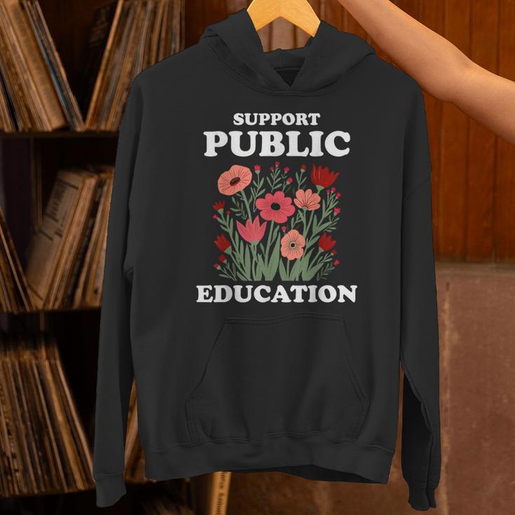 Support Public Education Cute Floral Teacher Red For Ed Unisex Hoodie, gift for family, gift for coworker Support Public Education Cute Floral Teacher Red For Ed Unisex Hoodie, gift for family, gift for coworker