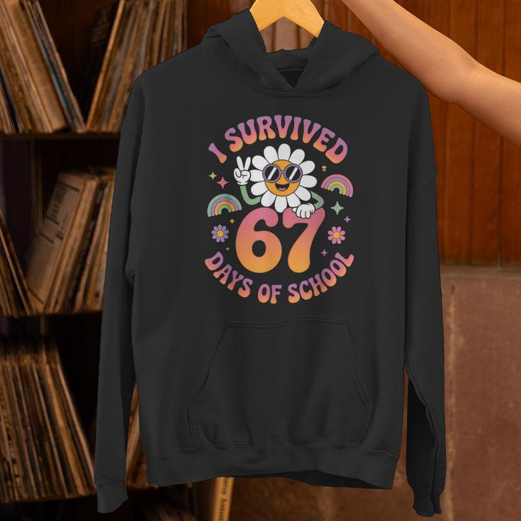 I Survived 67 Days Of School Groovy Retro Teachers Girls Unisex Hoodie, gift for family, gift for coworker I Survived 67 Days Of School Groovy Retro Teachers Girls Unisex Hoodie, gift for family, gift for coworker