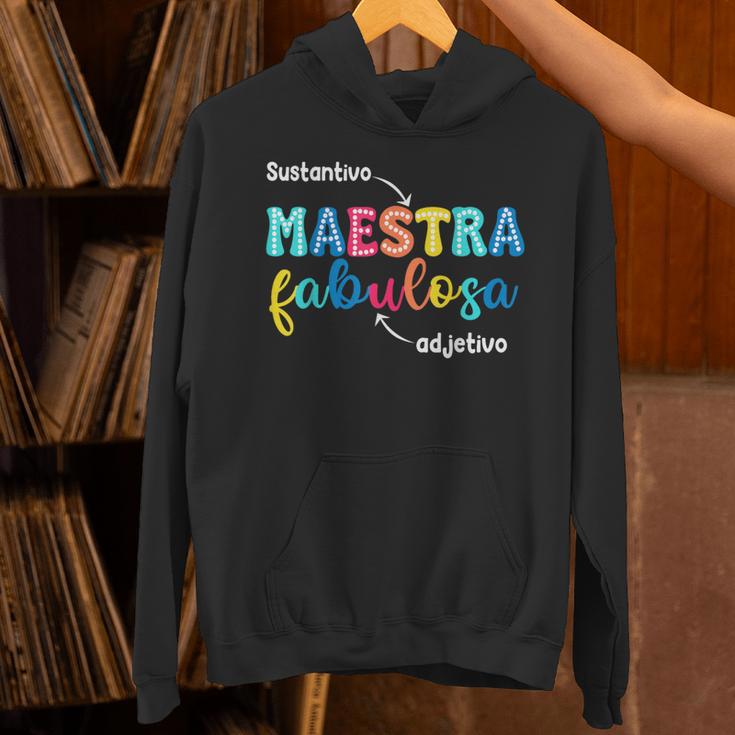 Sustantivo Maestra Fabulosa Adjetivo Spanish Teacher Unisex Hoodie, gift for family, gift for coworker