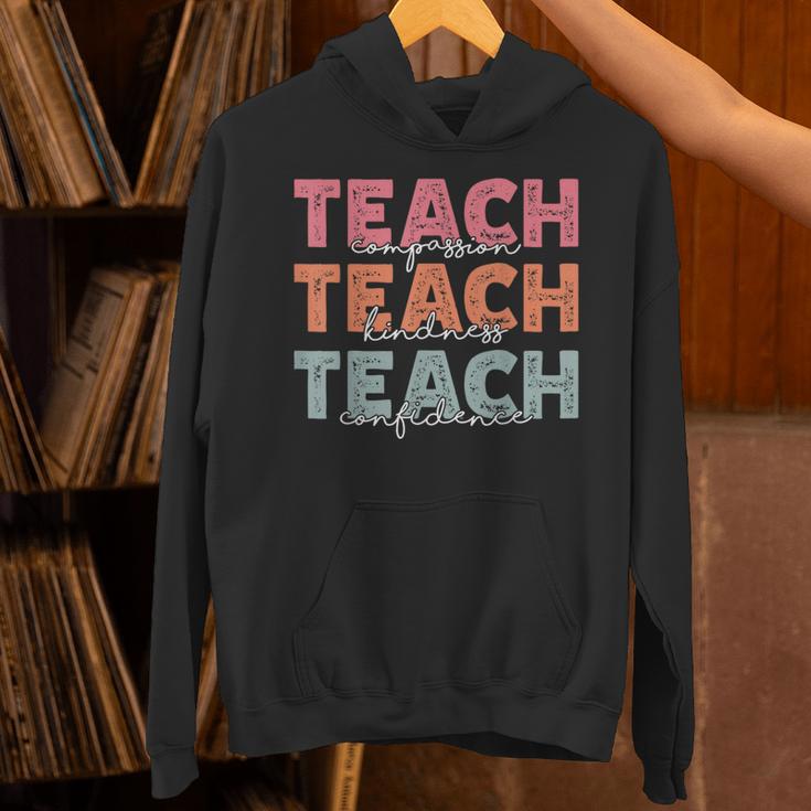 Teach Compassion Kindness Confidence For Teacher Unisex Hoodie, gift for family, gift for coworker Teach Compassion Kindness Confidence For Teacher Unisex Hoodie, gift for family, gift for coworker