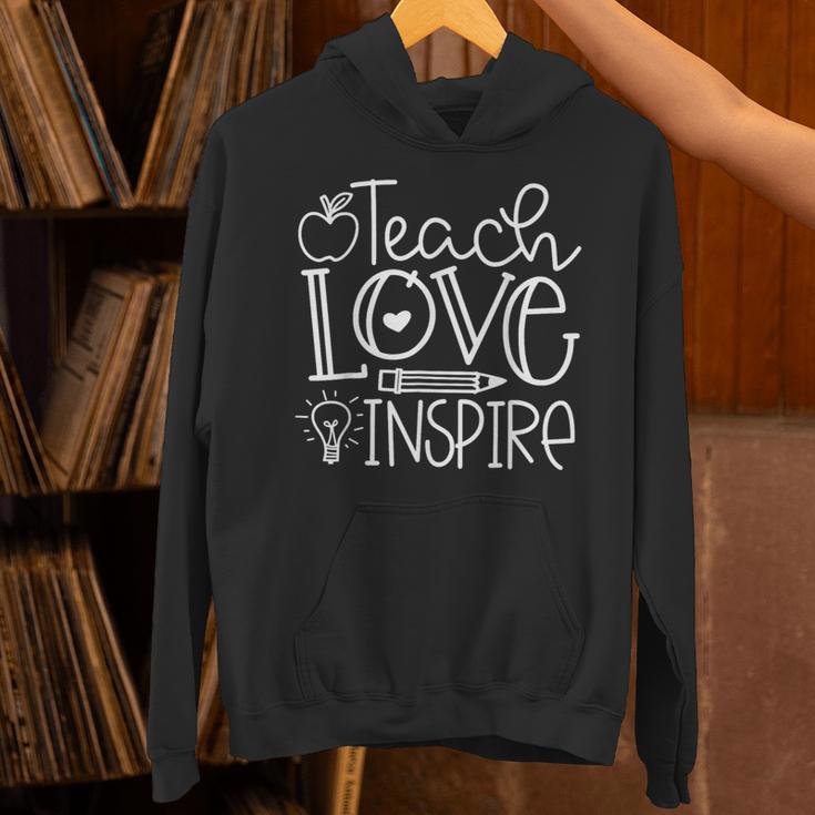 Teach Love Inspire Retro Teacher Kids Back To School Unisex Hoodie, gift for family, gift for coworker Teach Love Inspire Retro Teacher Kids Back To School Unisex Hoodie, gift for family, gift for coworker