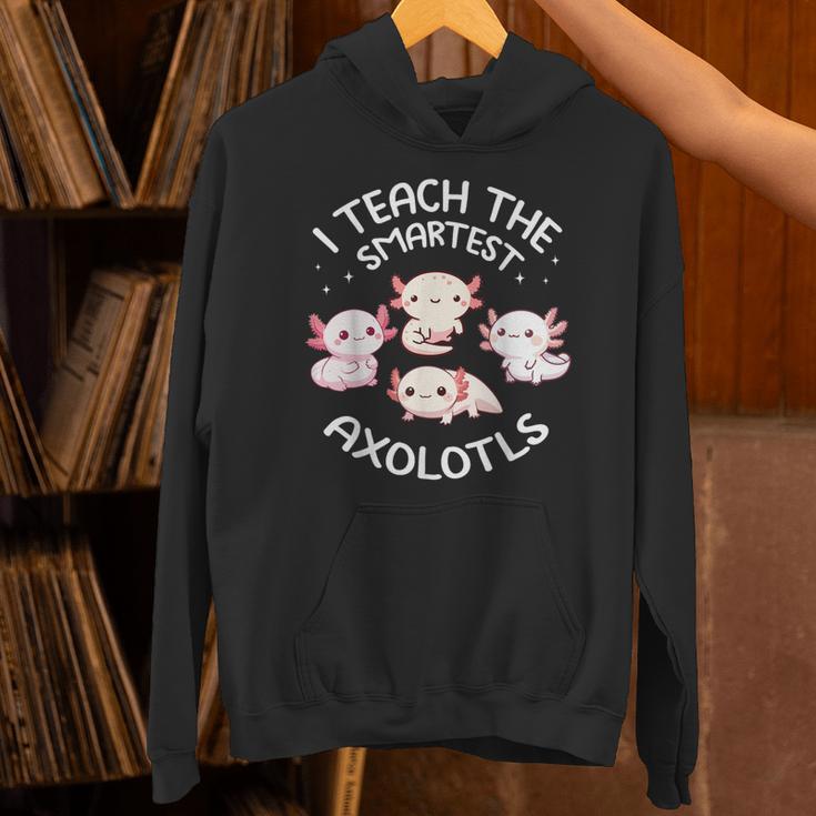 I Teach The Smartest Axolotls Cute Teacher Axolotl Unisex Hoodie, gift for family, gift for coworker I Teach The Smartest Axolotls Cute Teacher Axolotl Unisex Hoodie, gift for family, gift for coworker