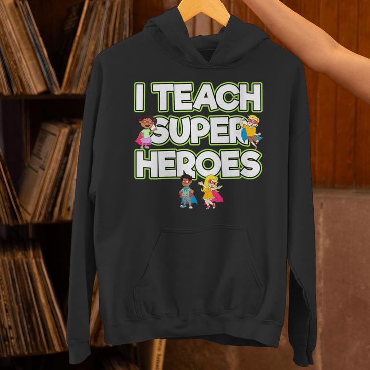I Teach Superheroes School Teacher Professor Unisex Hoodie, gift for family, gift for coworker