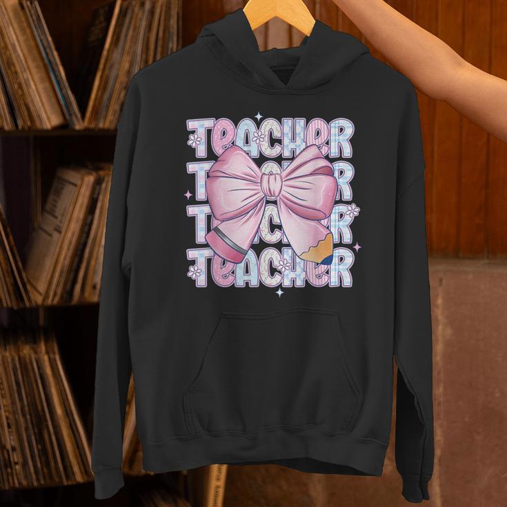 Teacher Bow Pencil Flowers Teacher Back To School Unisex Hoodie, gift for family, gift for coworker Teacher Bow Pencil Flowers Teacher Back To School Unisex Hoodie, gift for family, gift for coworker