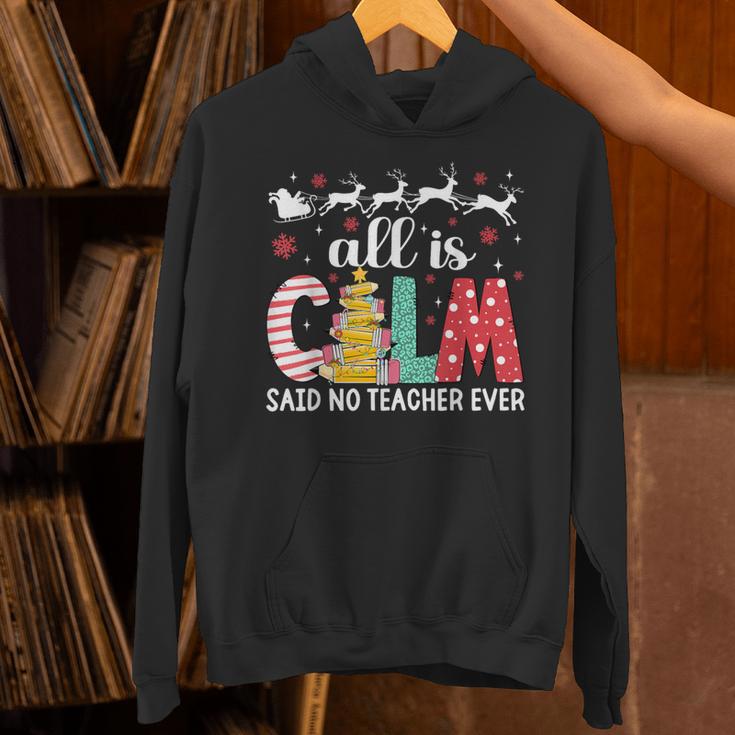 Teacher All Calm Said No Teacher Christmas Pencil Tree Unisex Hoodie, gift for family, gift for coworker