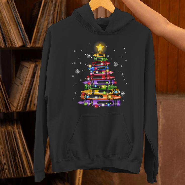 Teacher Crayon Christmas Tree Lights Student School Xmas Unisex Hoodie, gift for family, gift for coworker Teacher Crayon Christmas Tree Lights Student School Xmas Unisex Hoodie, gift for family, gift for coworker