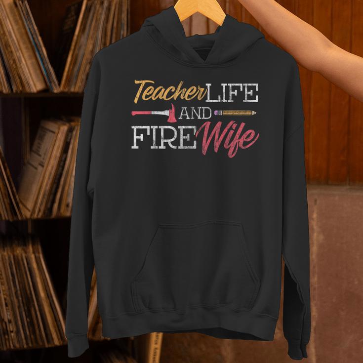 Teacher And Firefighter Wife Shirt Teacher Life Fire Wife Unisex Hoodie, gift for family, gift for coworker Teacher And Firefighter Wife Shirt Teacher Life Fire Wife Unisex Hoodie, gift for family, gift for coworker