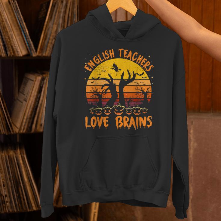 Teacher Halloween All English Teachers Love Brains Unisex Hoodie, English Teacher Hoodies, gift for family, gift for coworker