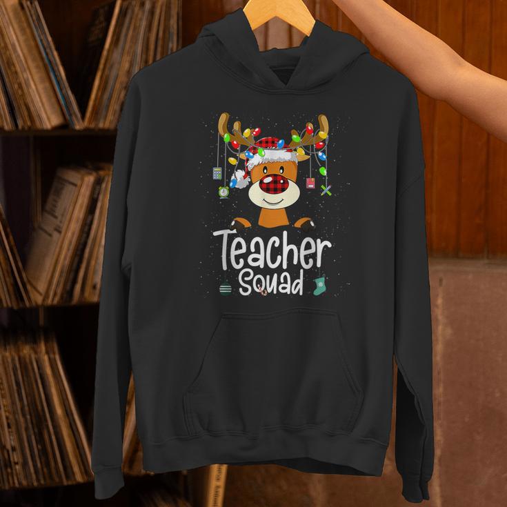Teacher Squad Red Plaid Rudolph Reindeer Christmas Unisex Hoodie, gift for family, gift for coworker Teacher Squad Red Plaid Rudolph Reindeer Christmas Unisex Hoodie, gift for family, gift for coworker