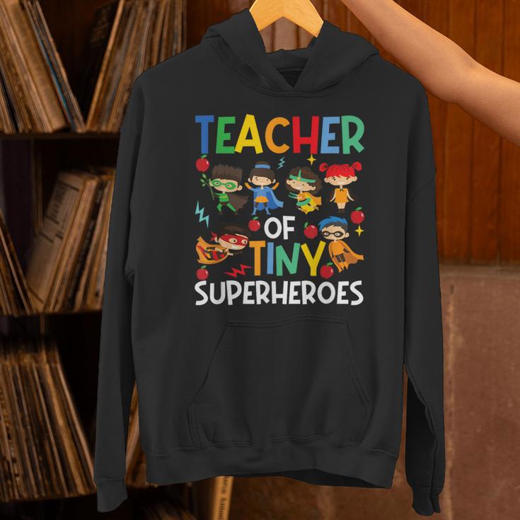 Teacher Of Tiny Superheroes Teach 100th Day Of School Men Women Girls Kids Unisex Hoodie, gift for family, gift for coworker