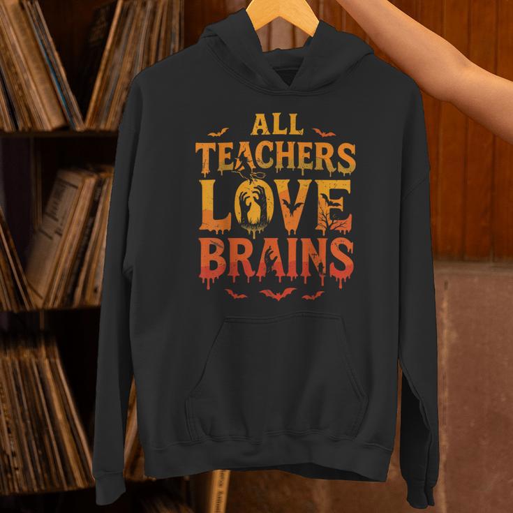 All Teachers Love Brains Shirt Halloween Teacher Unisex Hoodie, gift for family, gift for coworker