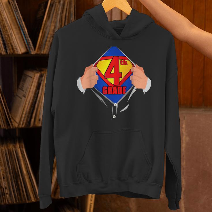 Teachers Are Superheroes 4th Grade Super Teacher Staff Men Women Unisex Hoodie, Super Teacher Hoodies, 4th Grade Teacher Hoodies, gift for family, gift for coworker