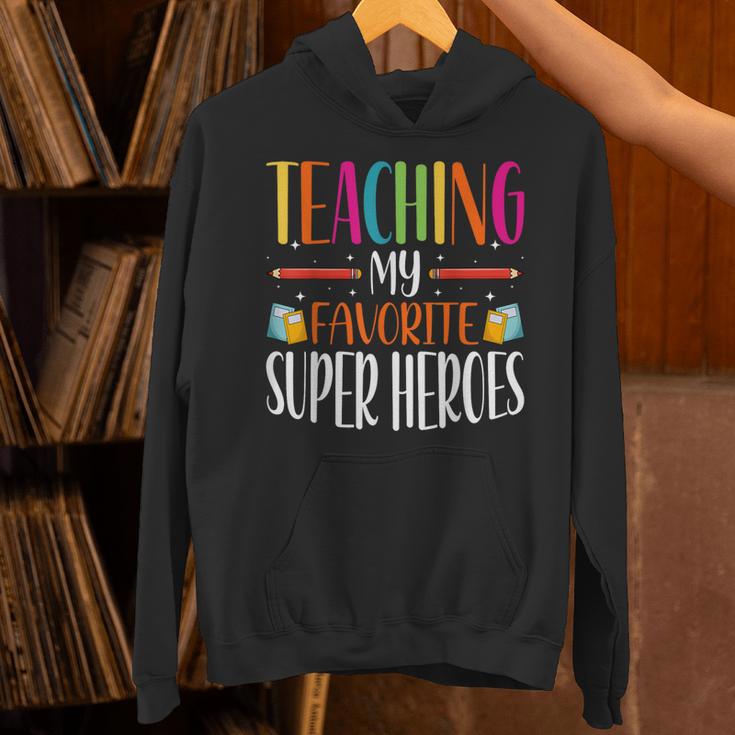 Teaching My Favorite Superheros Men Women SPED Teacher Unisex Hoodie, gift for family, gift for coworker