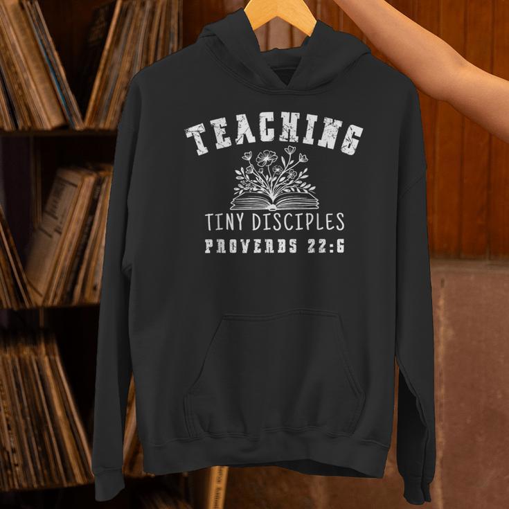 Teaching Tiny Disciples Christian Bible Verse Teacher Unisex Hoodie, gift for family, gift for coworker