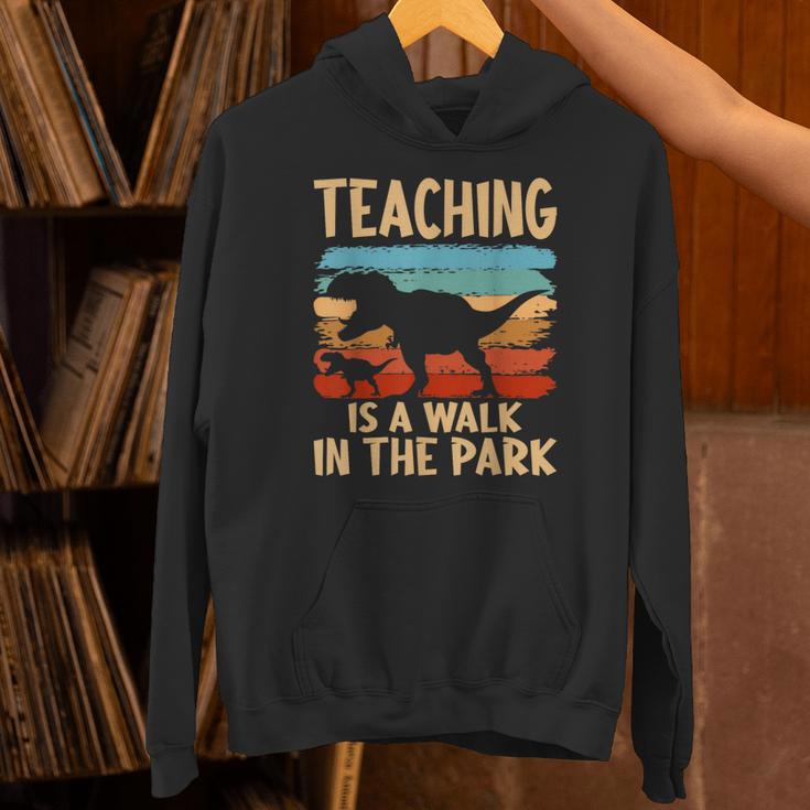 Teaching Is a Walk In Park Dinosaur Teacher Unisex Hoodie, gift for family, gift for coworker Teaching Is a Walk In Park Dinosaur Teacher Unisex Hoodie, gift for family, gift for coworker