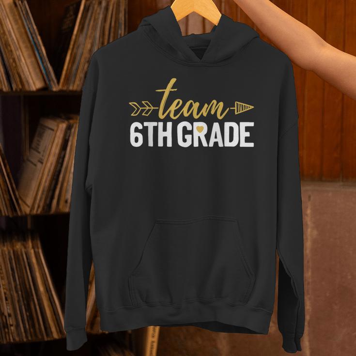 Team 6th Grade Hello Sixth Grade Crew Squad Teacher Kids Unisex Hoodie, gift for family, gift for coworker