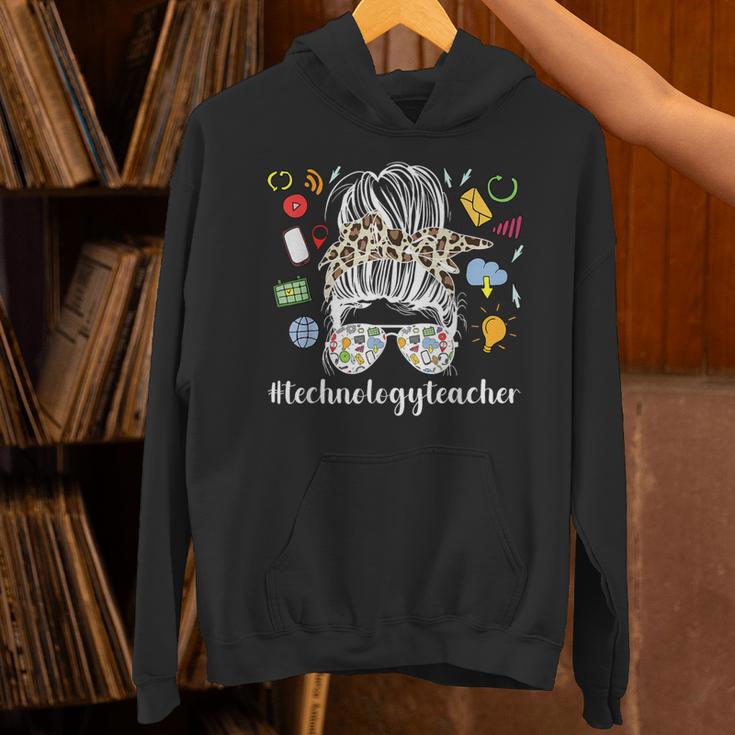 Technology Teacher Messy Bun Technology Teaching Unisex Hoodie, gift for family, gift for coworker Technology Teacher Messy Bun Technology Teaching Unisex Hoodie, gift for family, gift for coworker