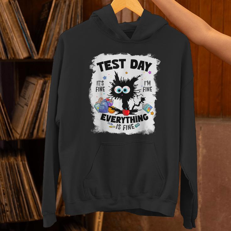 Test Day Stressed Cat Teacher Student Kids Testing Day Unisex Hoodie, gift for family, gift for coworker
