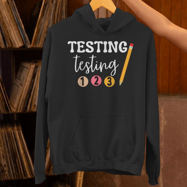 Testing Testing 123 Cute Math Teacher Student Test Day Men Women Girls Kids Unisex Hoodie, gift for family, gift for coworker