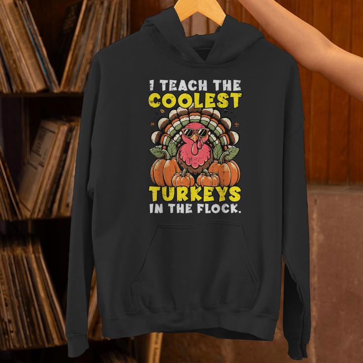 Thanksgiving I Teach Coolest Turkeys Teacher Fall Women Men Unisex Hoodie, gift for family, gift for coworker