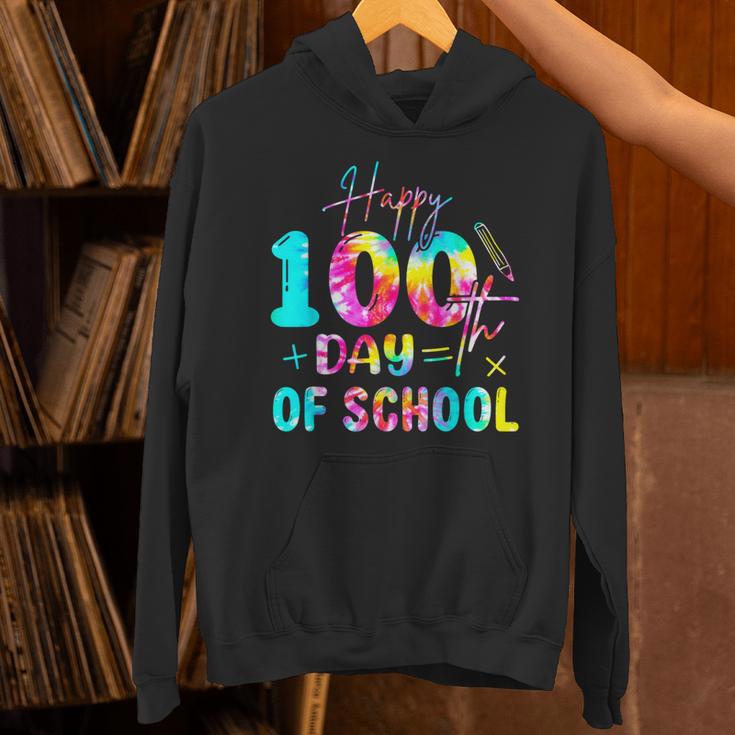 Tie Dye Happy 100th Day Of School Teacher Student 100 Days Unisex Hoodie, gift for family, gift for coworker
